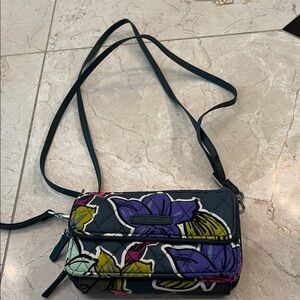 Vera Bradley Blue and Purple Floral Crossbody Mini Bag